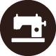sewing machine icon representing textile crafts and design eight features for creative projects